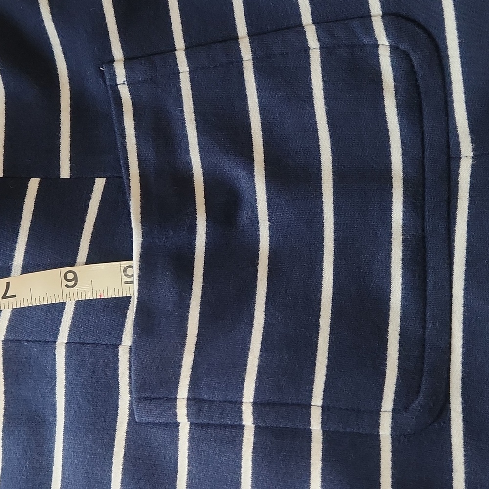 Charter Club Navy and White Striped Blazer - Picture 7 of 14